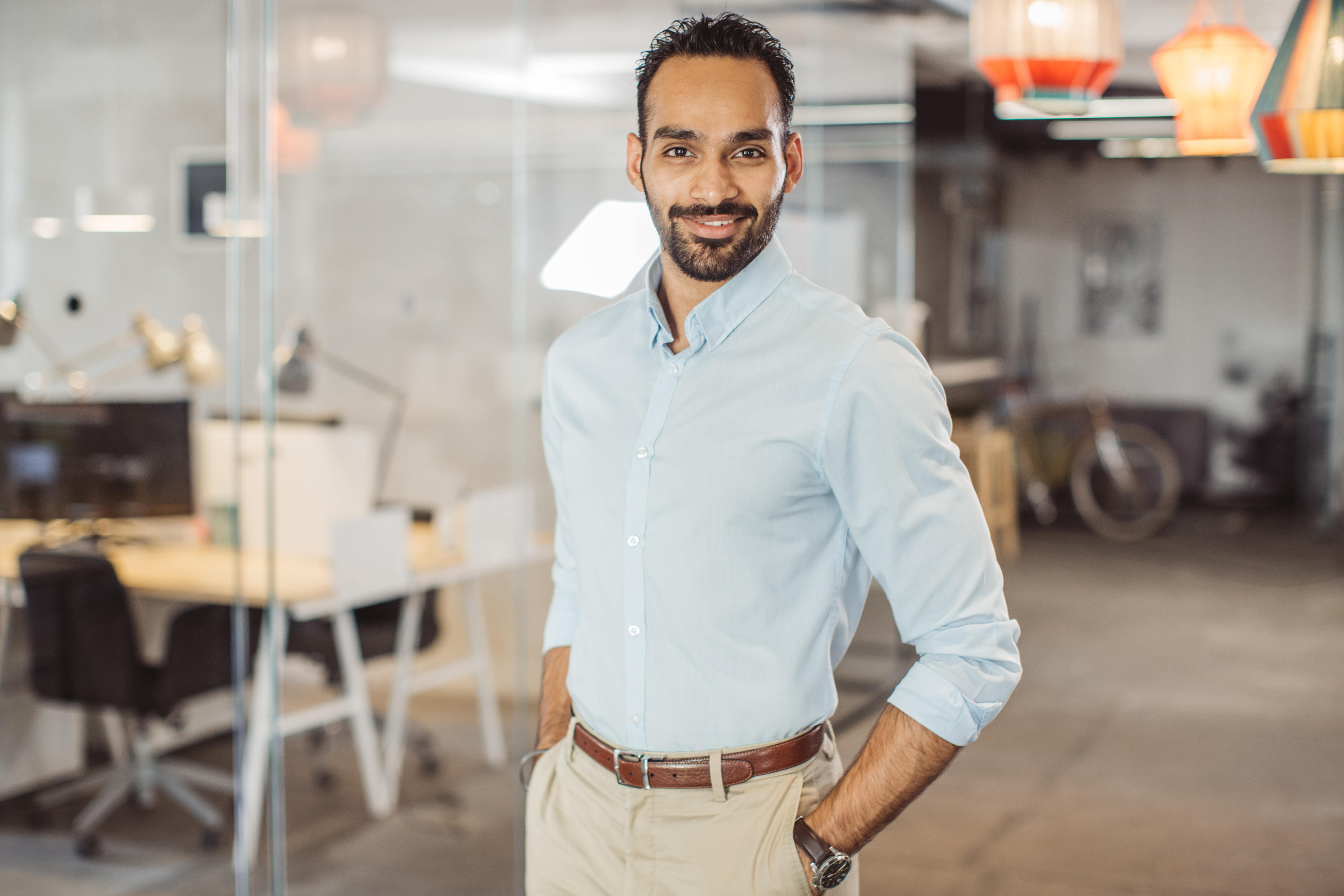 Man staring at camera